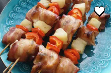 Chicken and Bacon Shish Kabobs
